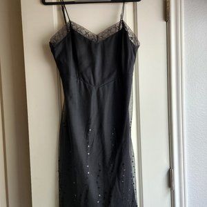 Vintage Betsey Johnson Evening Black Strappy Slip dress - Sz M